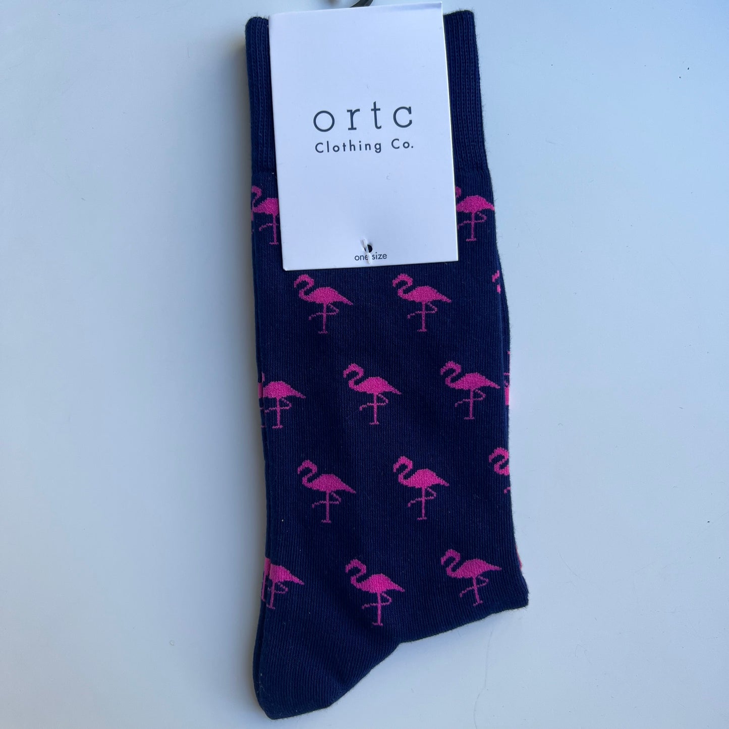 ORTC Navy Flamingos Socks - One Pair