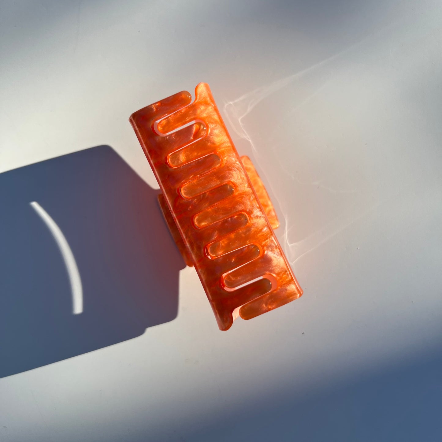 Hair Claw- Soft Orange Marble