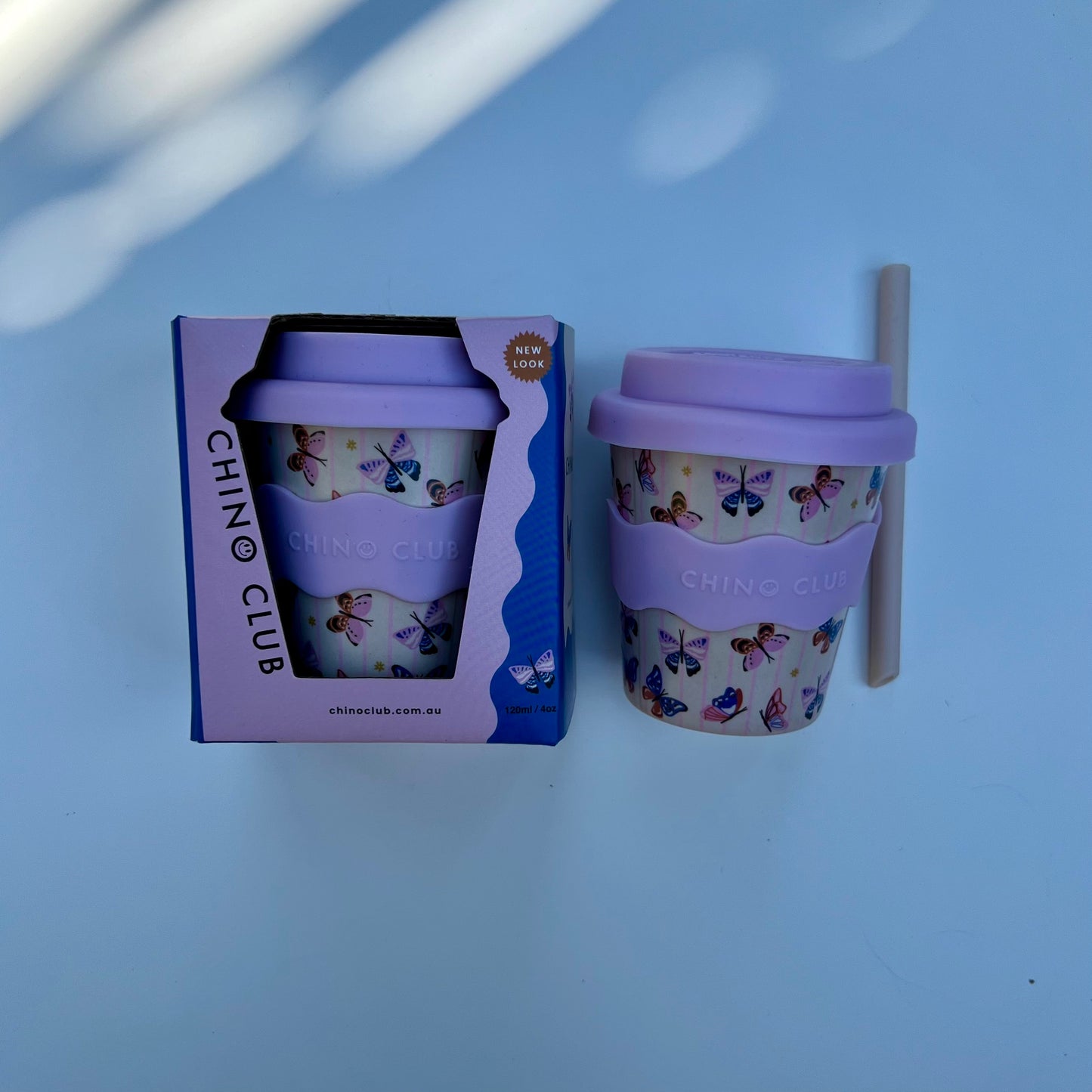 Butterfly Baby Chino Cup 4oz - Including Straw