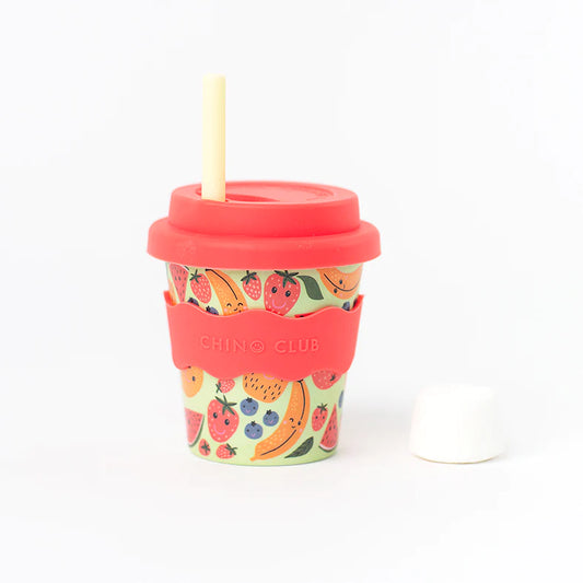 Happy Fruits Baby Chino Cup 4oz - Including Straw