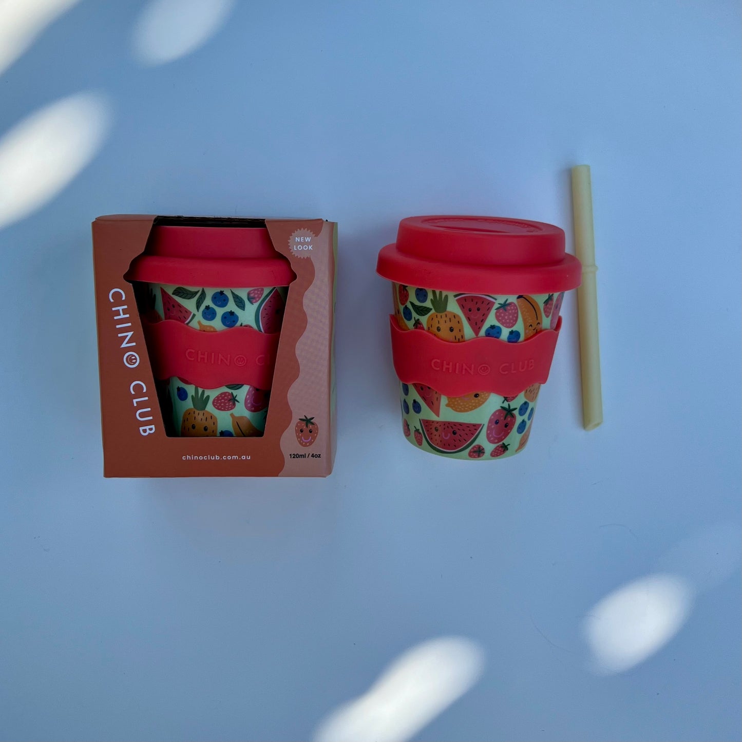Happy Fruits Baby Chino Cup 4oz - Including Straw