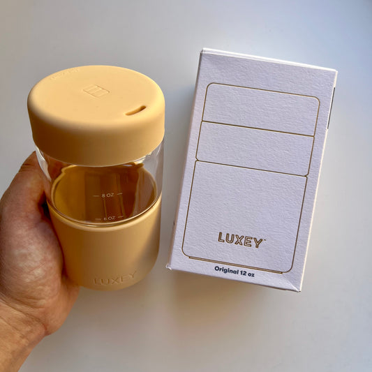 Luxey Cup - Tan 12 Oz Reusable Glass Cup
